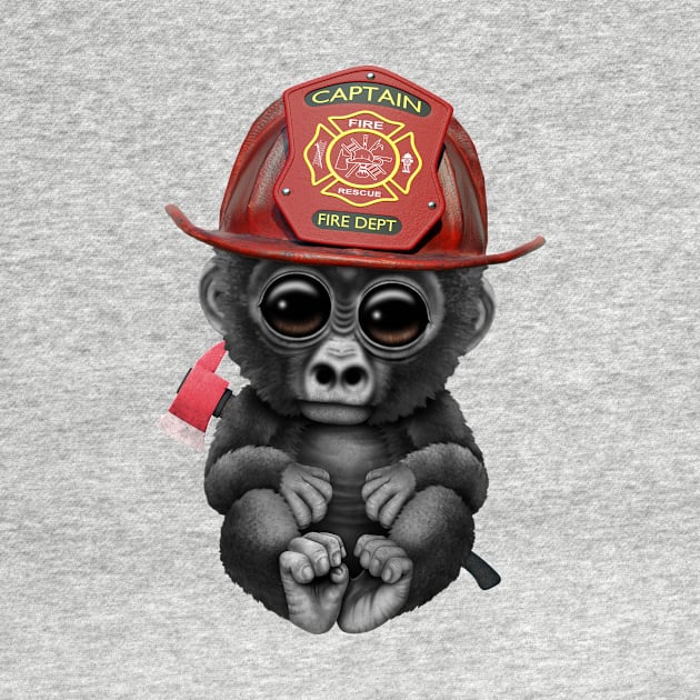 Cute Baby Gorilla Firefighter by jeffbartels